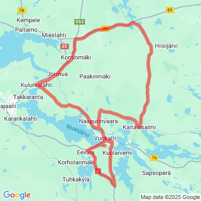 Vaarojen kierto maantiepyöräilyreitti