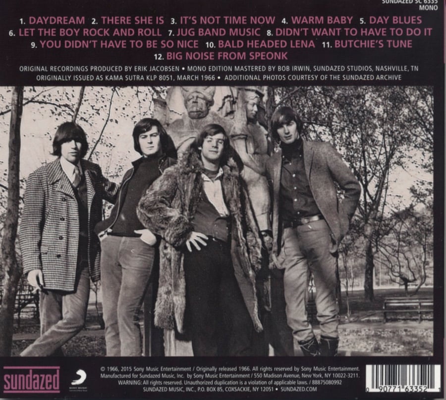 The Lovin' Spoonful's back of Daydream CD