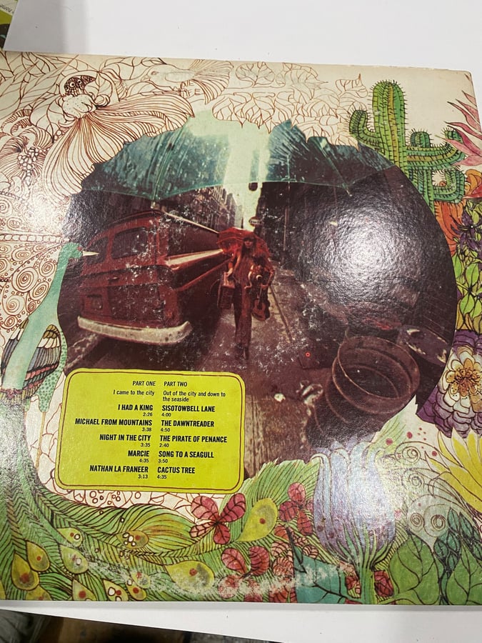 Joni Mitchell's Songs to a Seagull (back cover)