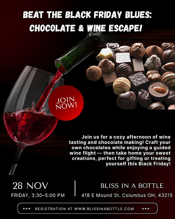 Beat the Black Friday Blues: Chocolate & Wine Tasting Class!