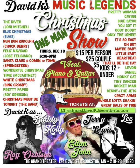 David K Music Legends 1-Man Christmas Show at The Grand!