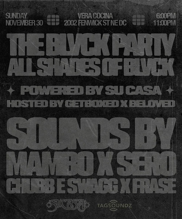 The BLVCK Party: Sunday, Nov. 30th @ VERA DC!