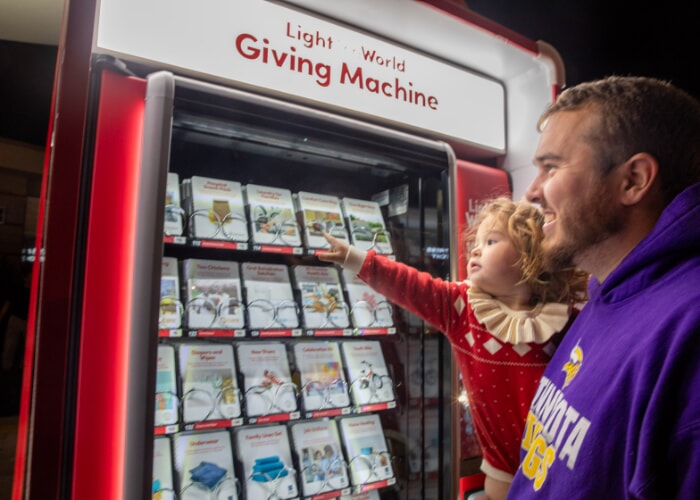 Light the World Giving Machine