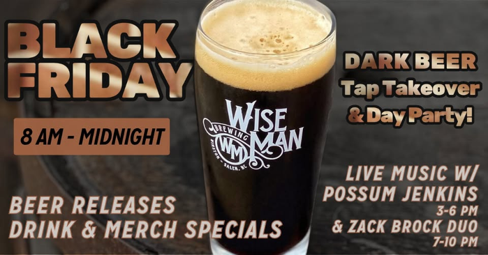 Black Friday Day Party at Wise Man Brewing