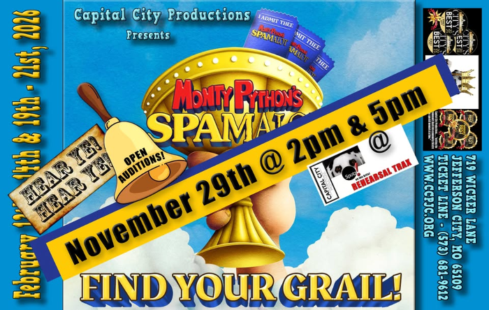 ANNOUNCING OPEN AUDITIONS FOR CCP's "SPAMALOT!!" - Main Stage Dinner Production