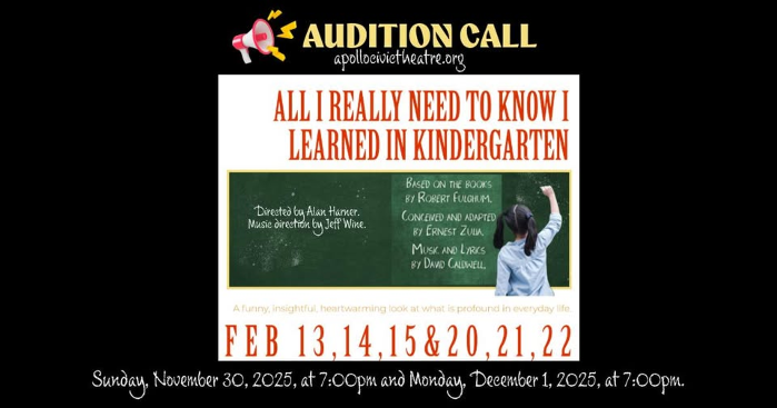 Auditions: All I Really Need To Know I Learned In Kindergarten