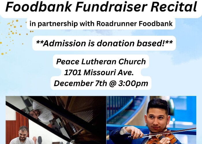 Peace Lutheran Church Foodbank Fundraiser Recital