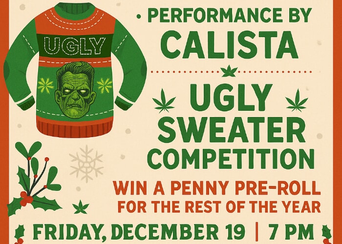 Ugly Christmas Sweater + Live Music w/ Calista @ Monster House
