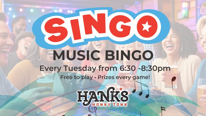 SINGO Music Bingo - Every Tuesday • 6:30-8:30 PM