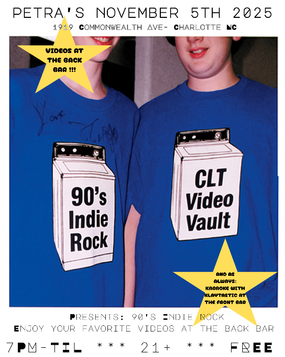 CLT Video Vault Presents: 90's Indie Rock (Back Patio)