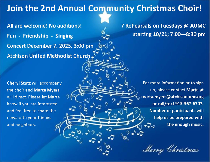 The 2nd Annual Community Christmas Choir @ Atchison United Methodist Church