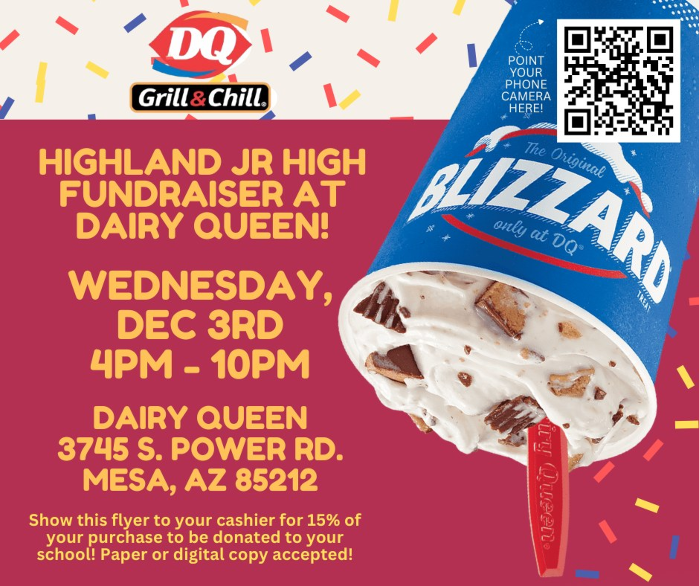 Highland Jr. High Fundraiser Night at DQ!