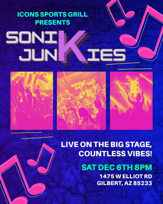 ✨Sonik Junkies @ Icons Sports Grill✨