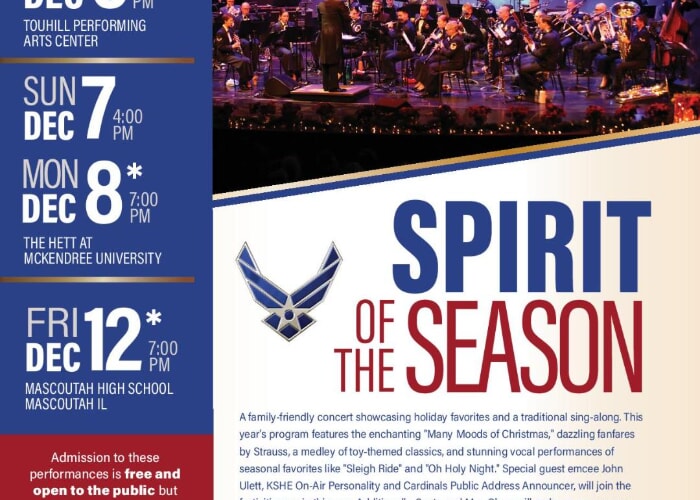 Award-Winning Local Air Force Band Announce Annual Holiday Concerts