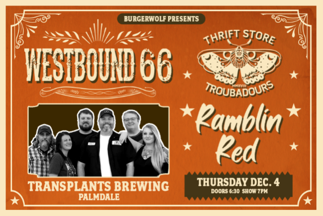 FREE SHOW: WESTBOUND 66 / THRIFT STORE TROUBADOURS / RAMBLIN RED