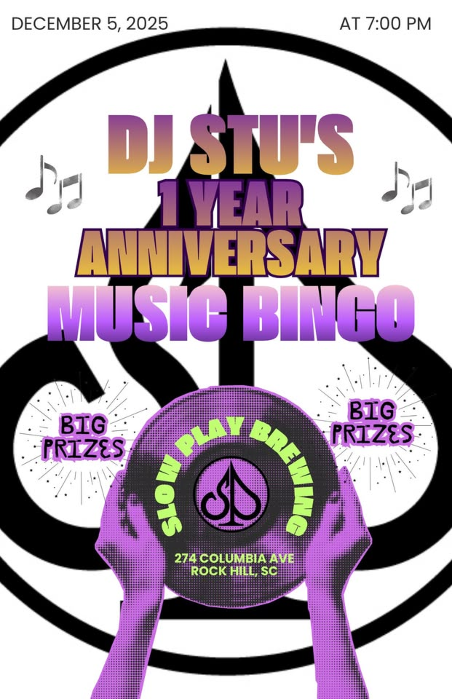 1 Year of Music Bingo Party at Slow Play Brewing