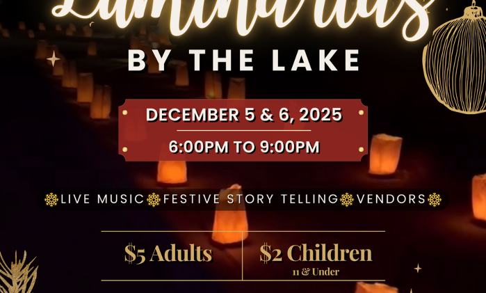 Luminarias near the Lake at Keystone Heritage Park