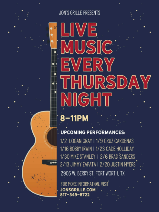 LIVE MUSIC AT JON'S GRILLE