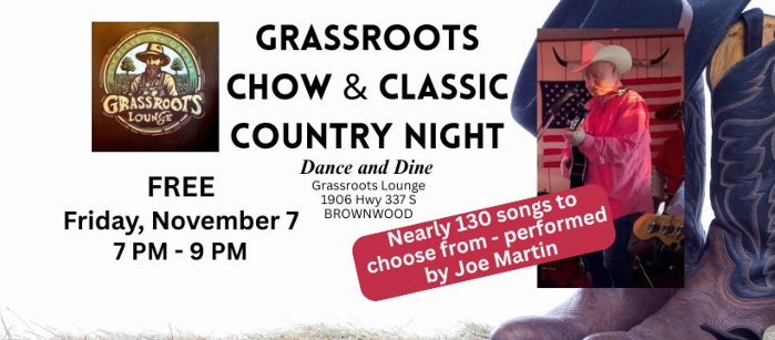 Grassroots: Chow & Classic Country Night - Dance & Dine