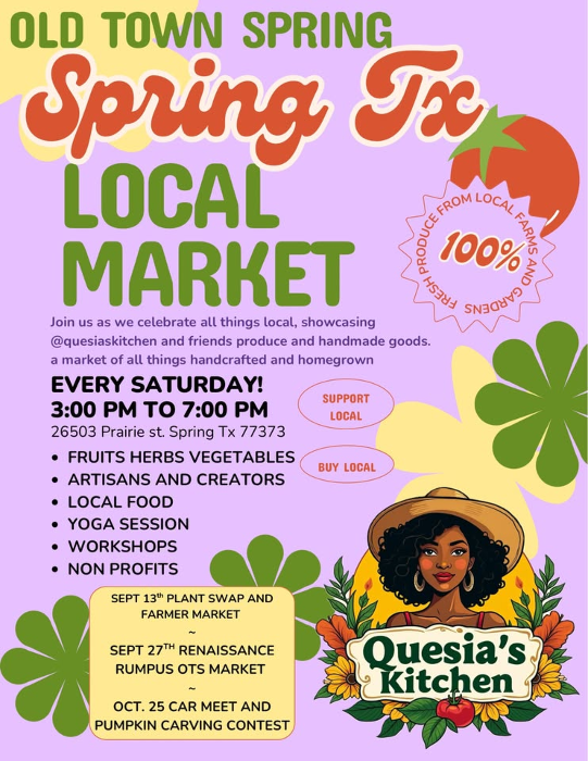 Every Saturday local market in Old Town Spring
