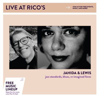 Live music featuring Jahida and Lewis