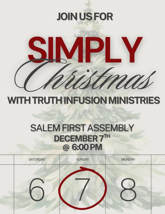 Simply Christmas Concert with Truth Infusion at Salem First Assembly