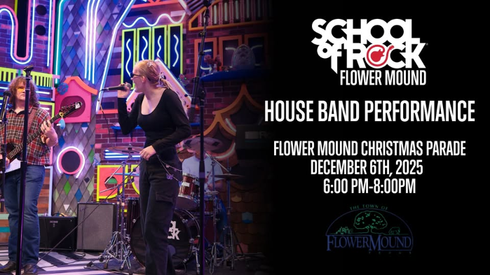 School of Rock Flower Mound's House Band Performs @ Flower Mound Christmas Parade