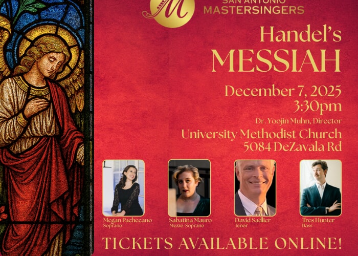 San Antonio Mastersingers present Holiday Favorite "Messiah" on December 7
