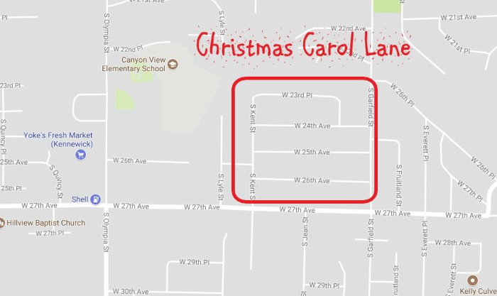 Christmas Carol Lane Neighborhood Lights 2025
