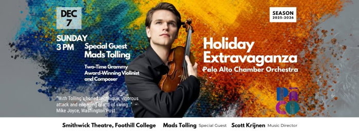 PACO Holiday Extravaganza Concert with Mads Tolling, Grammy Award-Winning Jazz Violinist