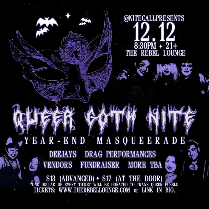 12.12 :: QUEER GOTH NITE: Year-End MasQUEERade :: at The Rebel Lounge