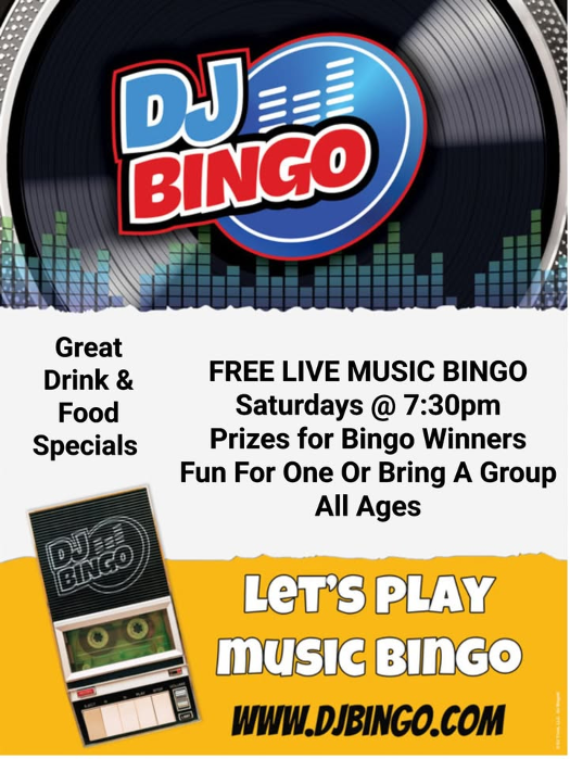 Saturdays, Free Music Bing @ Oggi's. Hosted by DJ BINGO! Fun For All!