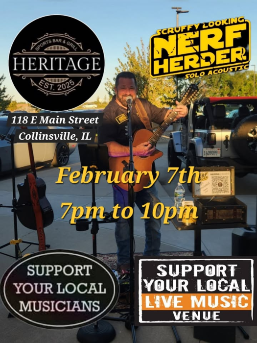 Solo Acoustic Music at Heritage Sports Bar and Grill