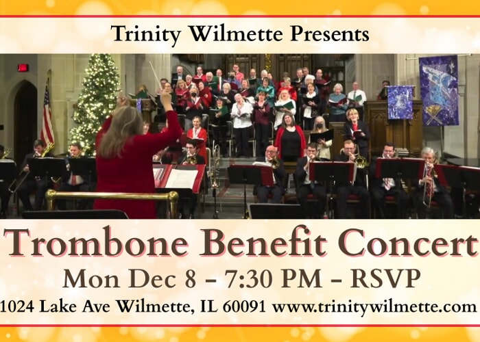 Trombone Benefit Concert and Community Sing in the "Home Alone" church