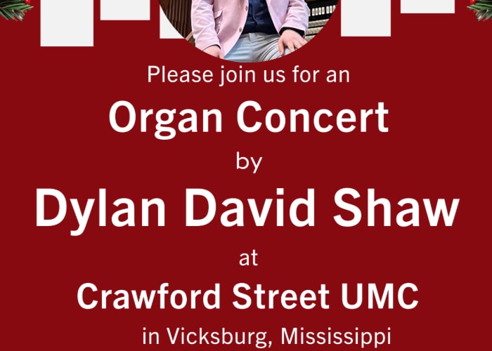 Organ Concert presented by Dylan David Shaw