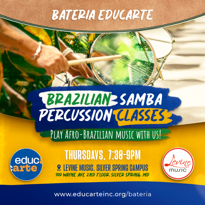 EducArte at Levine: Brazilian Bateria Samba Drumming Class