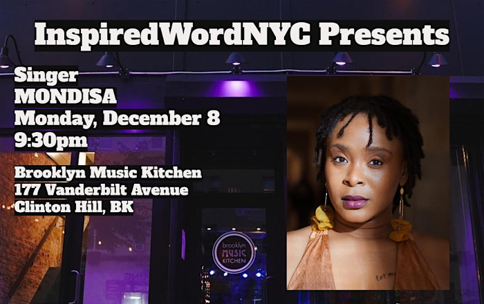 InspiredWordNYC Presents Singer MONDISA at Brooklyn Music Kitchen