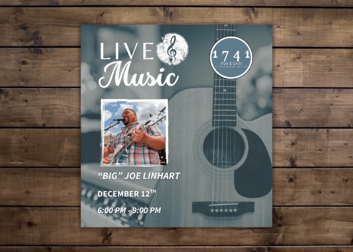 Friday Night Live Music Series with "Big" Joe Linhart at 1741 Pub & Grill