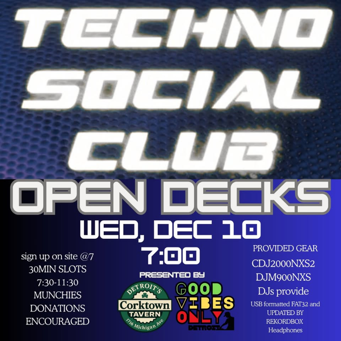 Techno Social Club at Corktown Tavern