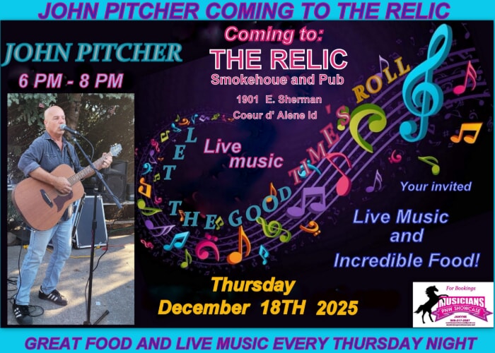 John Pitcher coming to The Relic Smokehouse and Pub