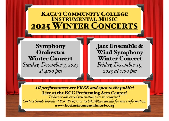 Kauaʻi Community College Jazz Ensemble & Wind Symphony 2025 Winter Concert