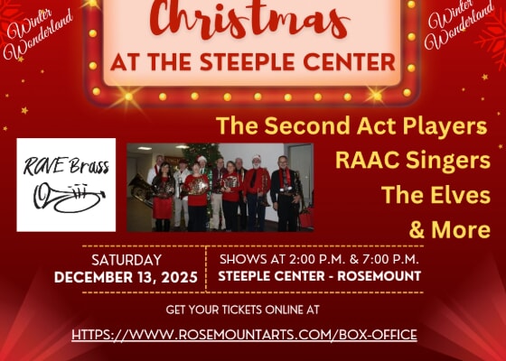 RAVE Brass to play in RAAC's "Christmas at the Steeple Center".