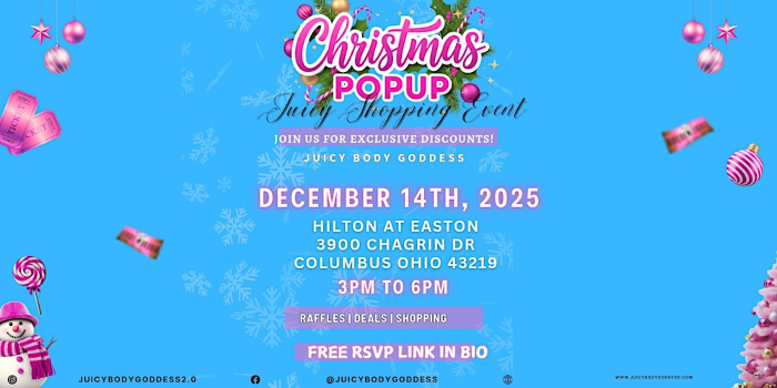 Pop Up (Columbus, Oh) with Juicy Body Goddess
