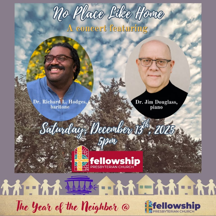 "No Place Like Home" - a homecoming concert with Dr. Richard Hodges, accompanied by Dr. Jim Douglass