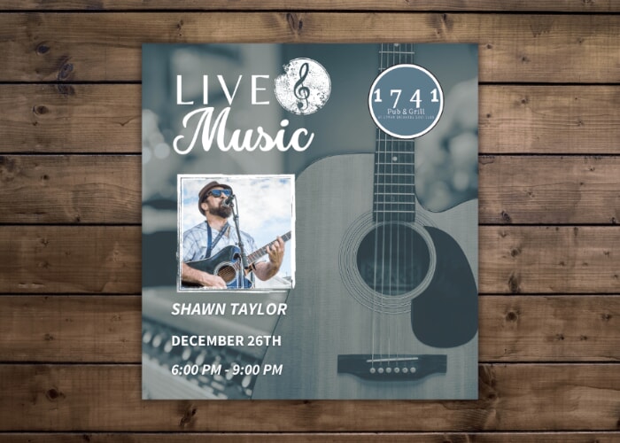 Friday Night Live Music Series Featuring Shawn Taylor at 1741 Pub & Grill