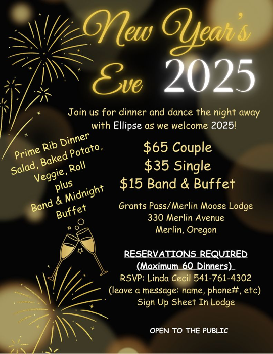 New Years Eve Dinner & Band