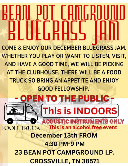 December Bingo and Bluegrass Dec 13th