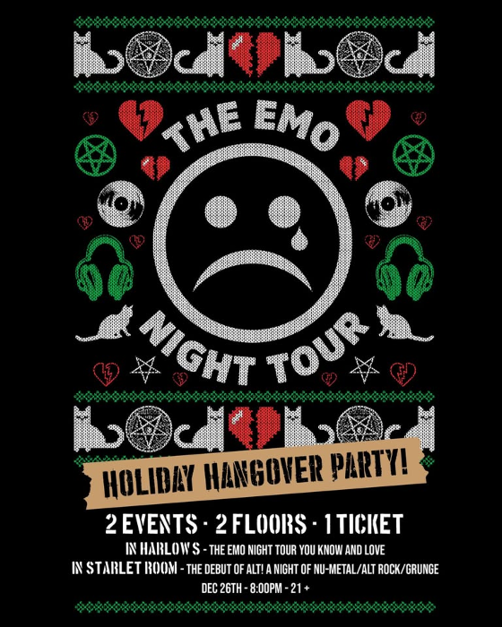 The Emo Night Tour: Holiday Hangover Party at Harlow's & The Starlet Room