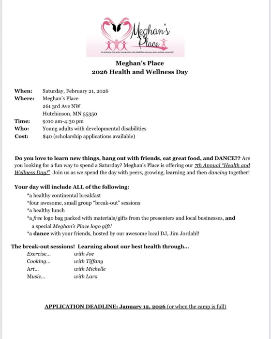 Meghan's Place 2026 Health and Wellness Day