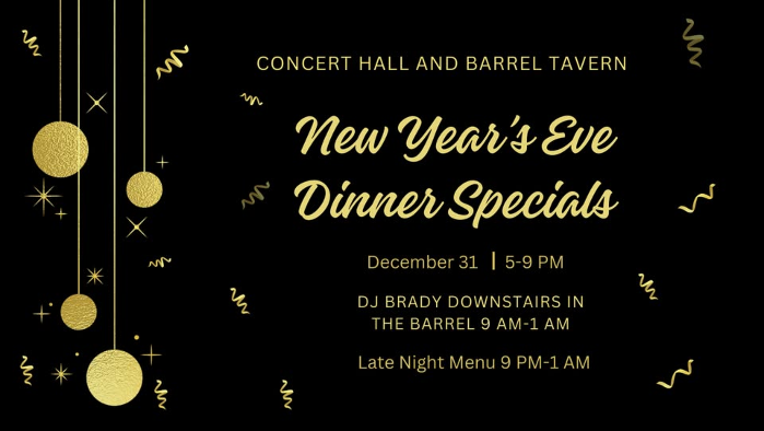 New Year's Eve Specials & DJ Brady